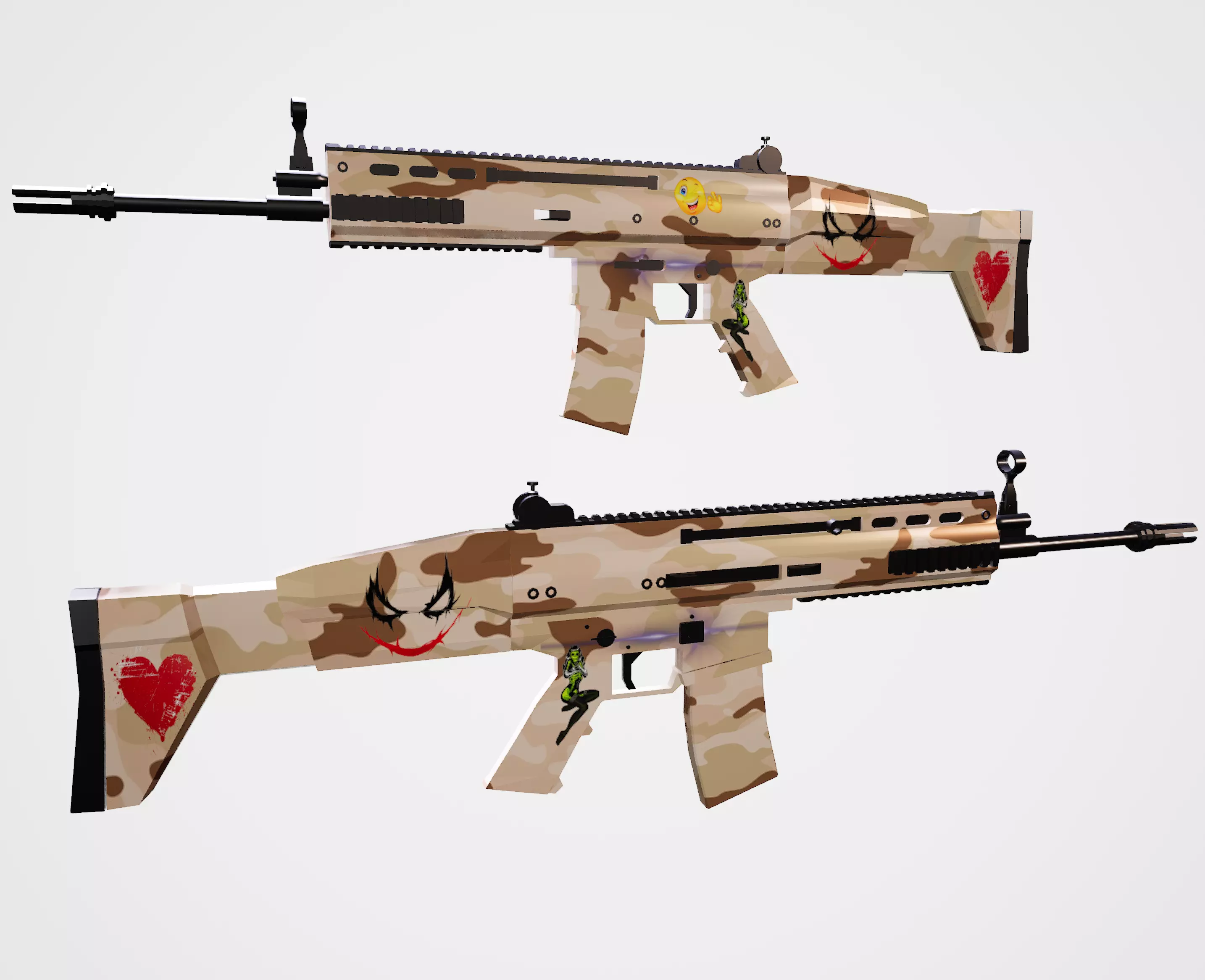 High Quality Scar Rifle Low-poly 3D model