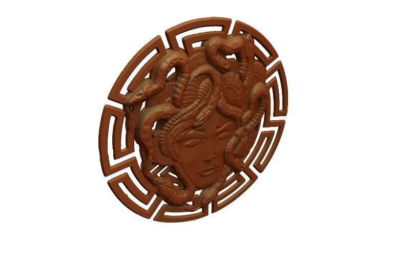 Medusa bas-relief 3D print model_3
