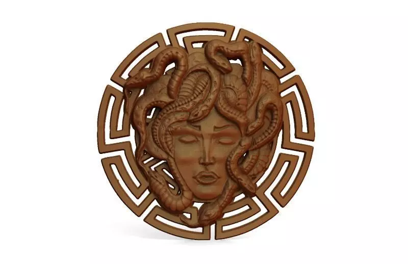 Medusa bas-relief 3D print model_0