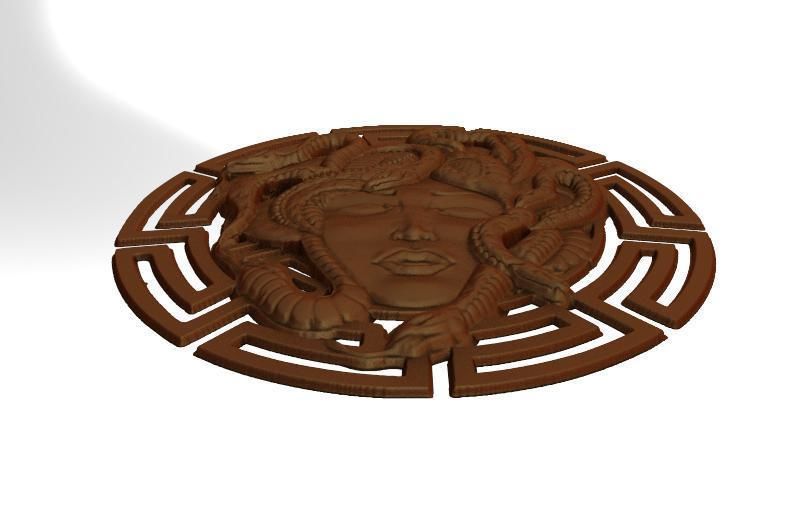 Medusa bas-relief 3D print model_2