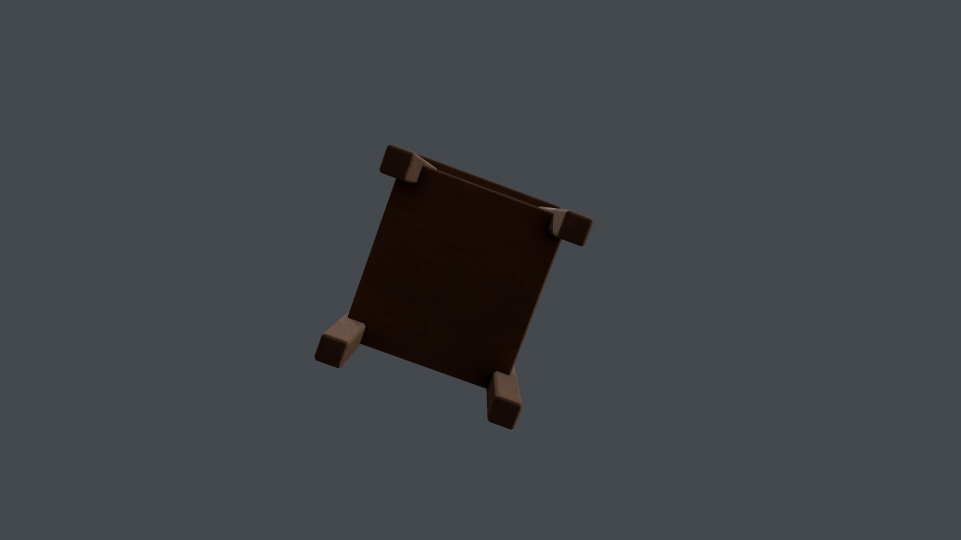 Small Wooden Table Low-poly 3D model_22