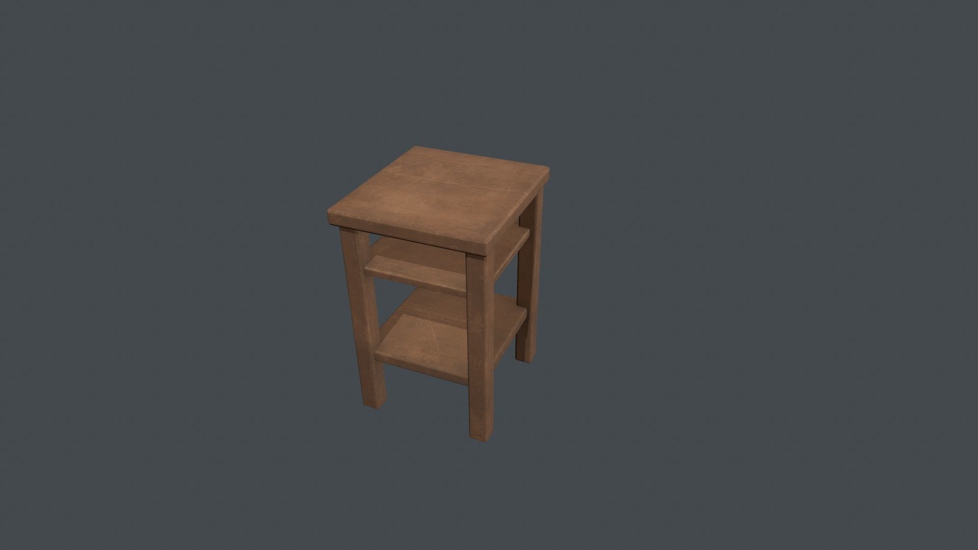 Small Wooden Table Low-poly 3D model_2