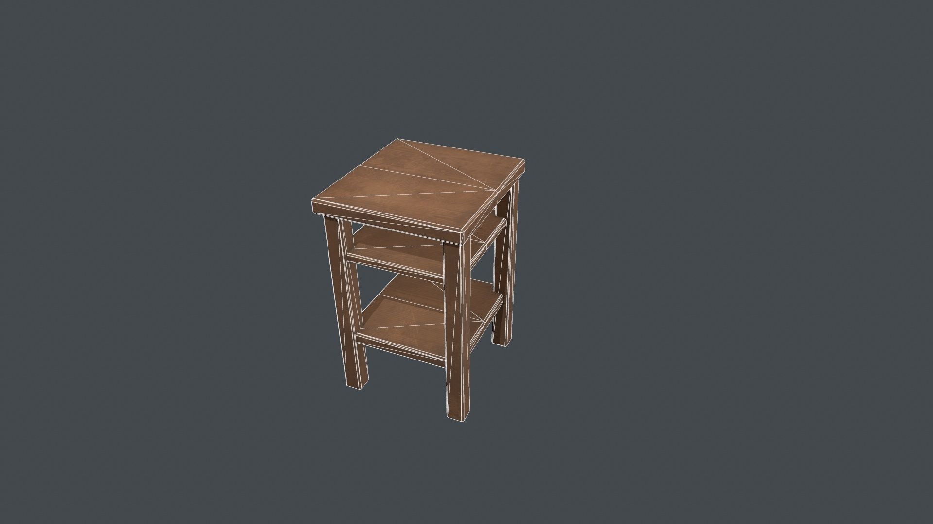 Small Wooden Table Low-poly 3D model_12