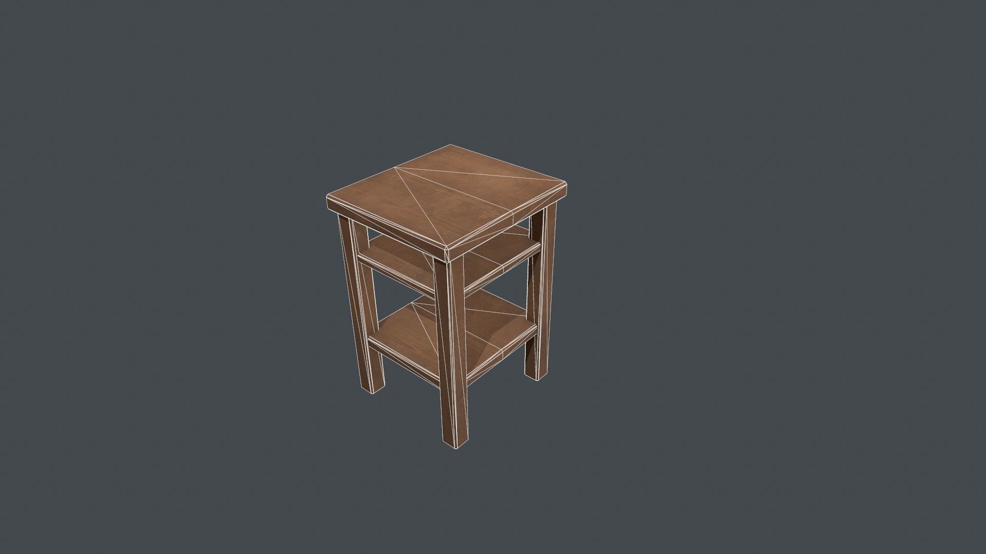 Small Wooden Table Low-poly 3D model_17