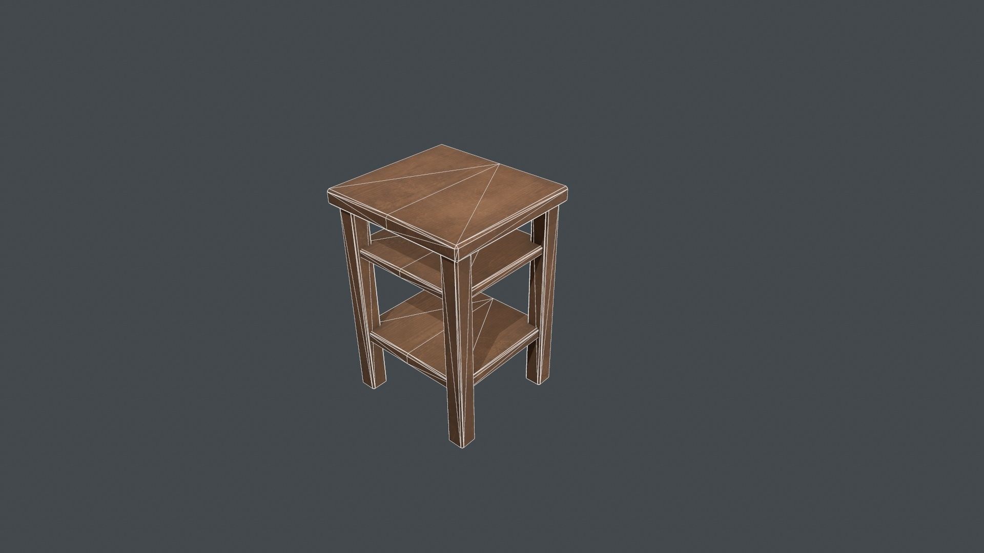 Small Wooden Table Low-poly 3D model_19