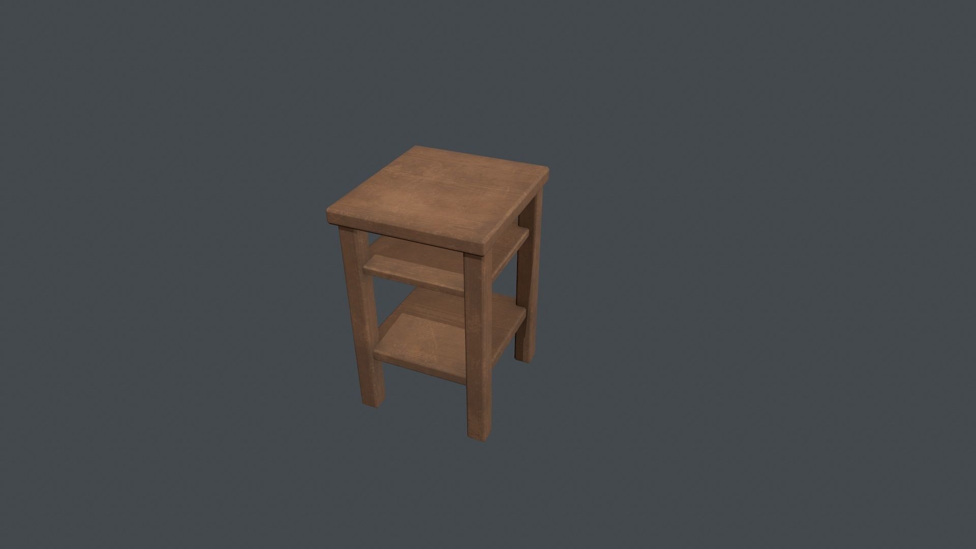 Small Wooden Table Low-poly 3D model_11