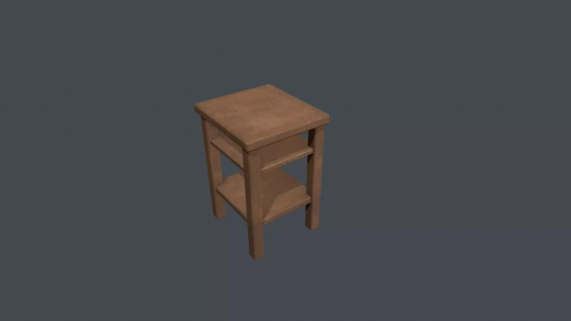 Small Wooden Table Low-poly 3D model_0