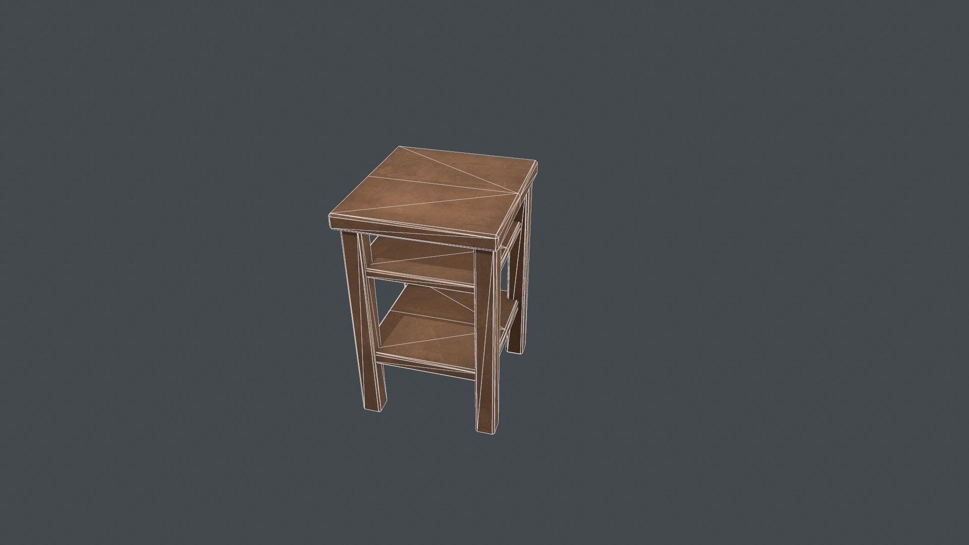 Small Wooden Table Low-poly 3D model_20