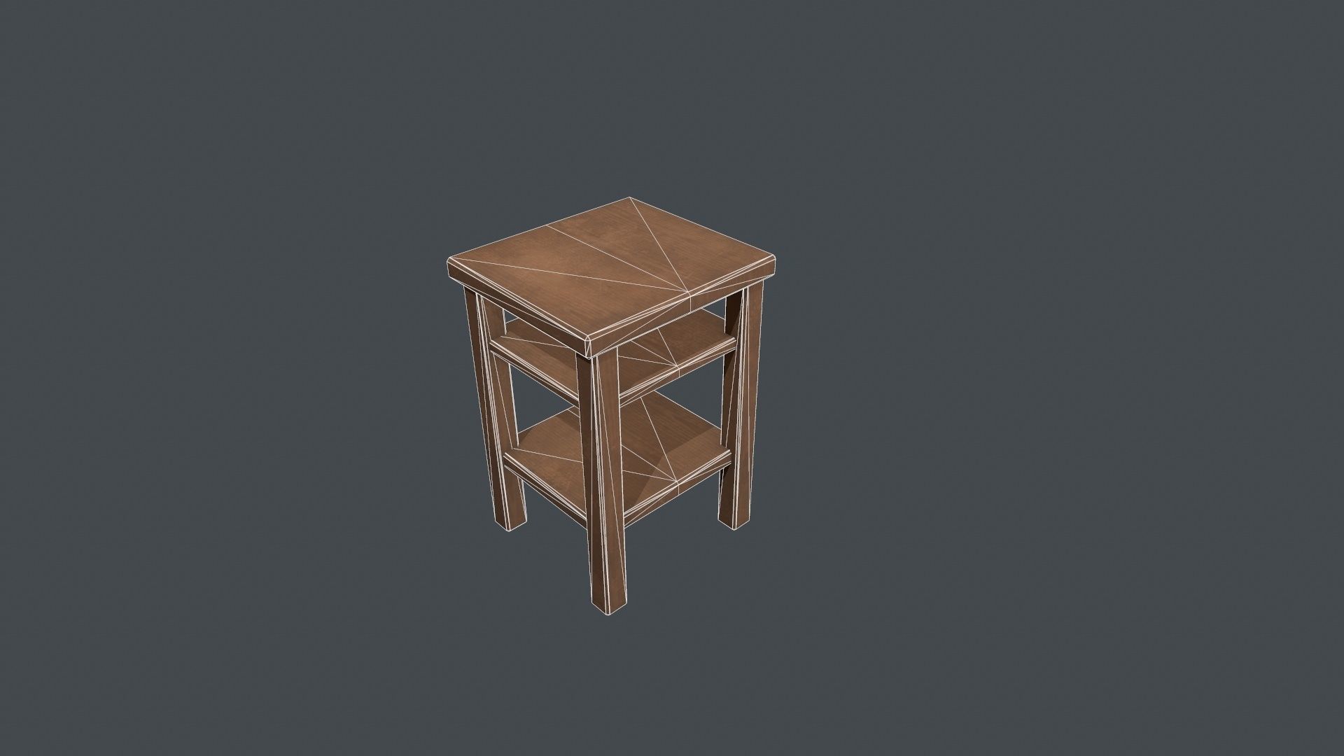 Small Wooden Table Low-poly 3D model_13