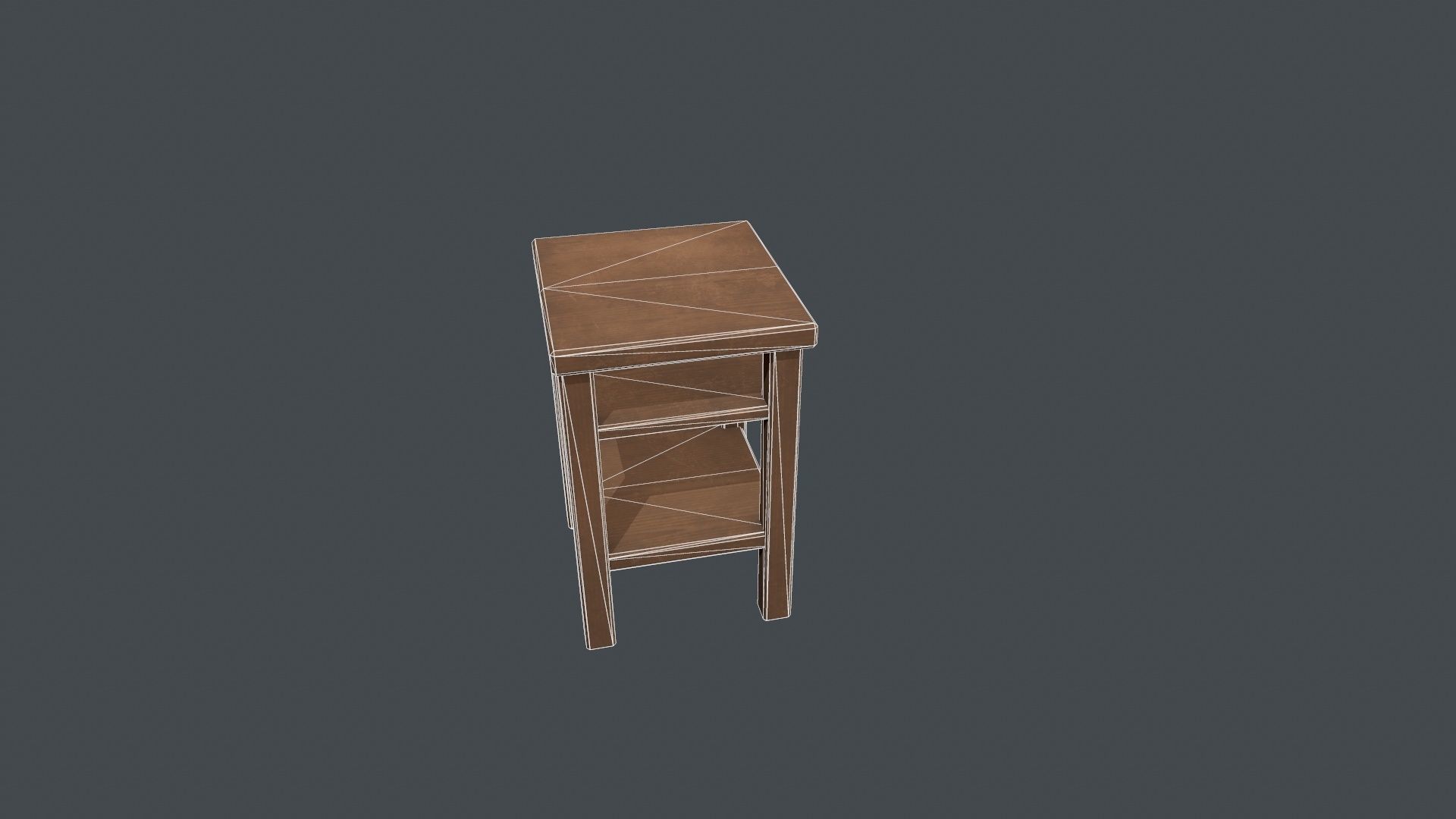 Small Wooden Table Low-poly 3D model_16