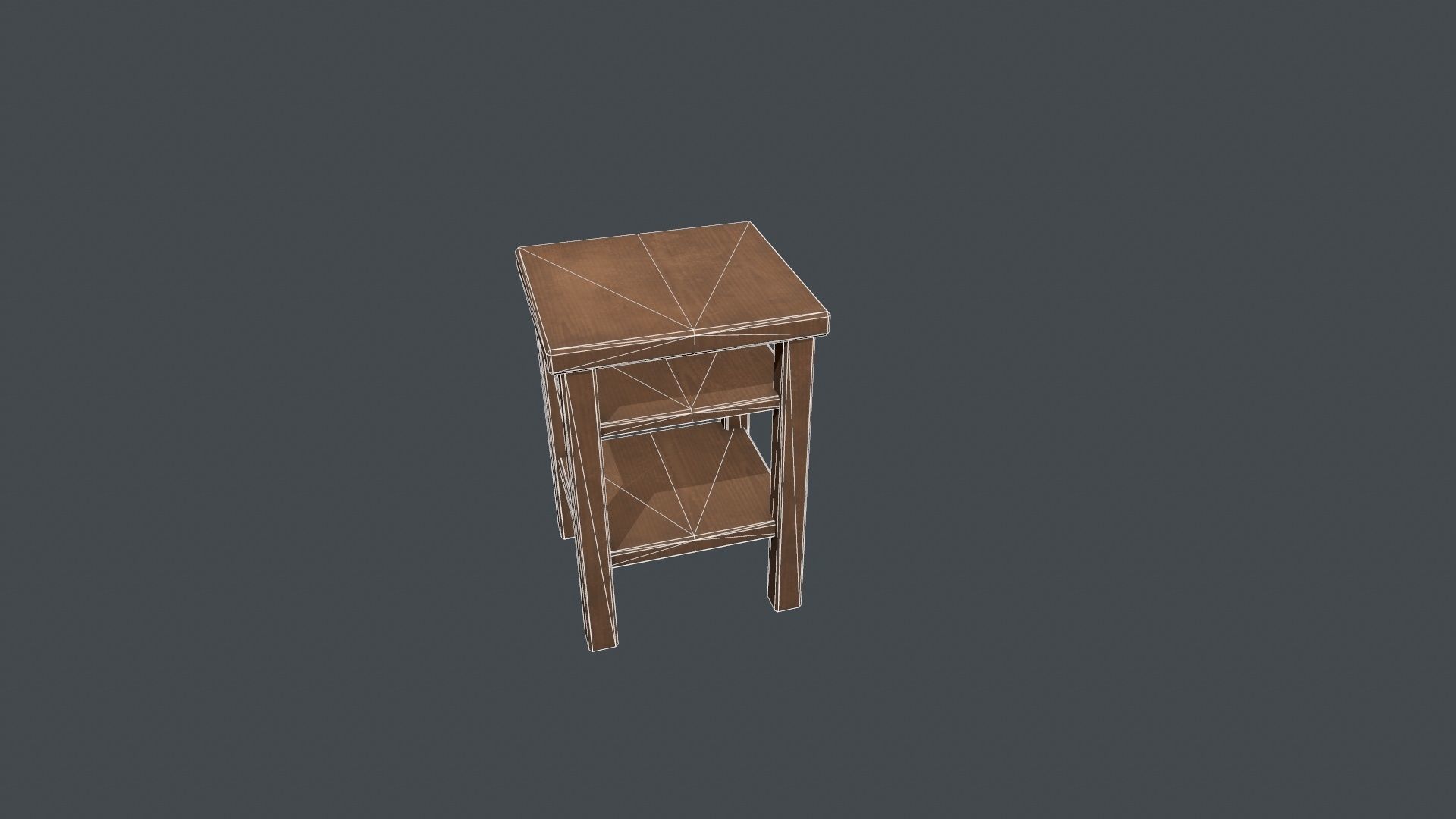 Small Wooden Table Low-poly 3D model_14