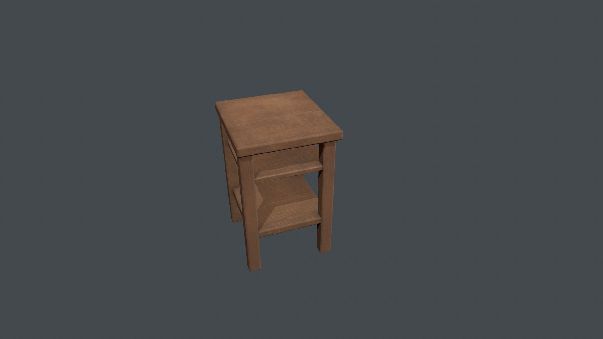 Small Wooden Table Low-poly 3D model_6