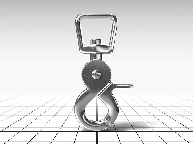 Carabiner swivel hook Low-poly 3D model