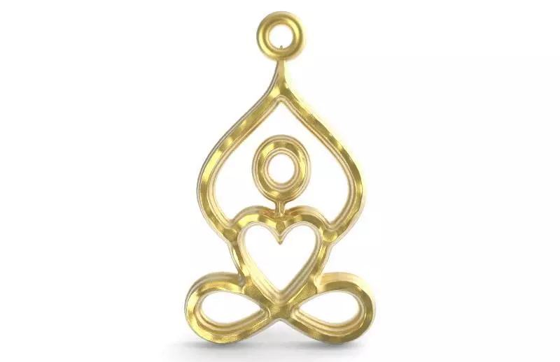 yoga pendant infinite heart 3D print model