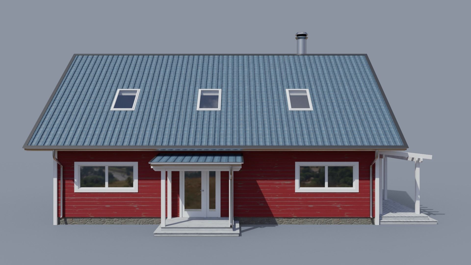 Game-ready Scandinavian House 3D model_3
