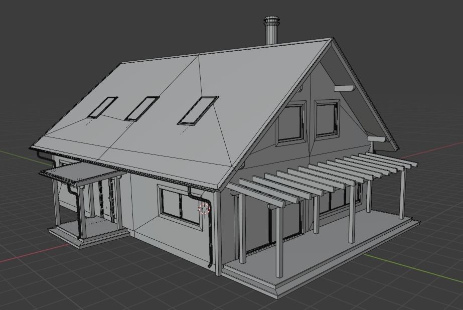 Game-ready Scandinavian House 3D model_7