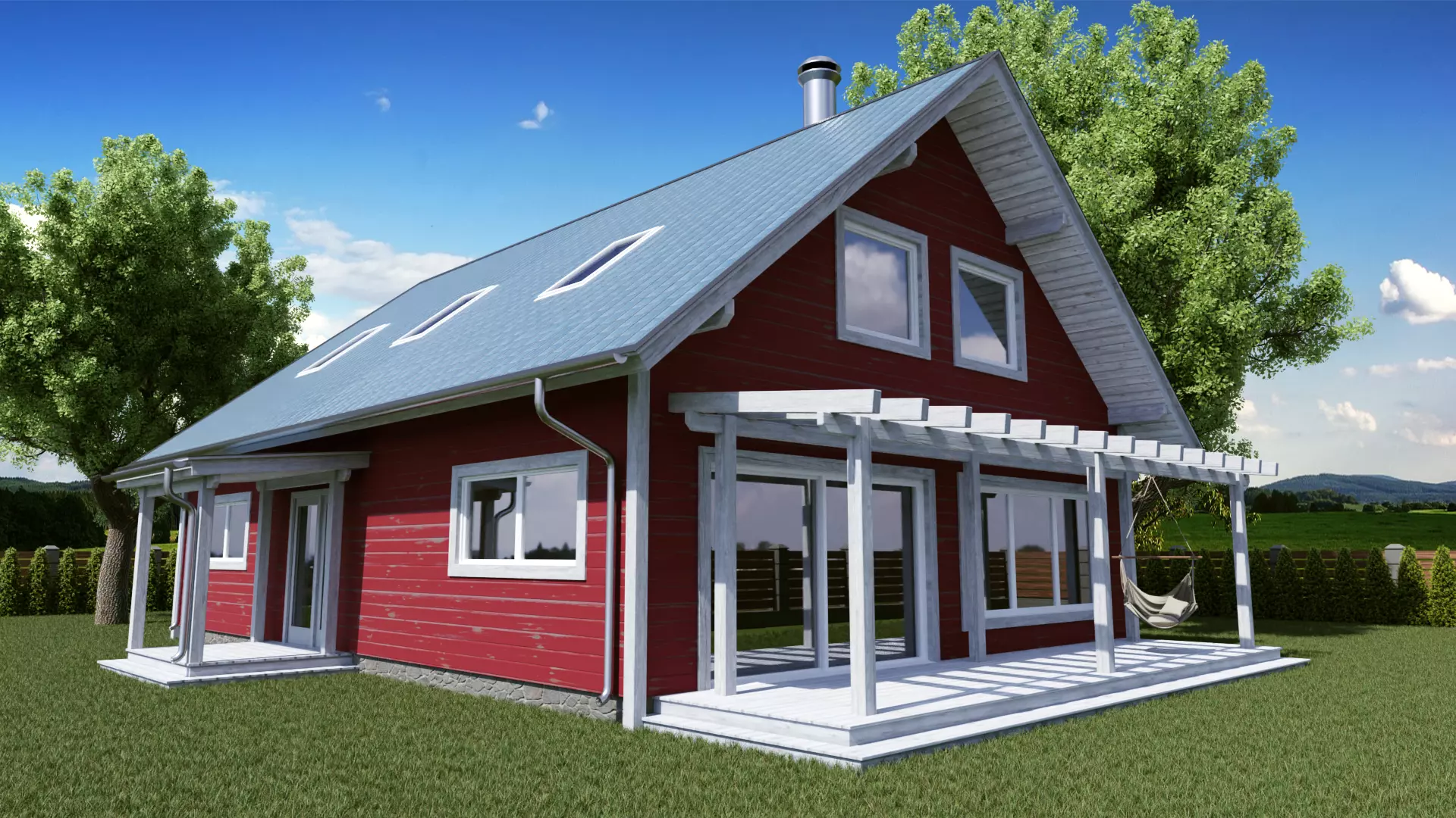 Game-ready Scandinavian House 3D model_0