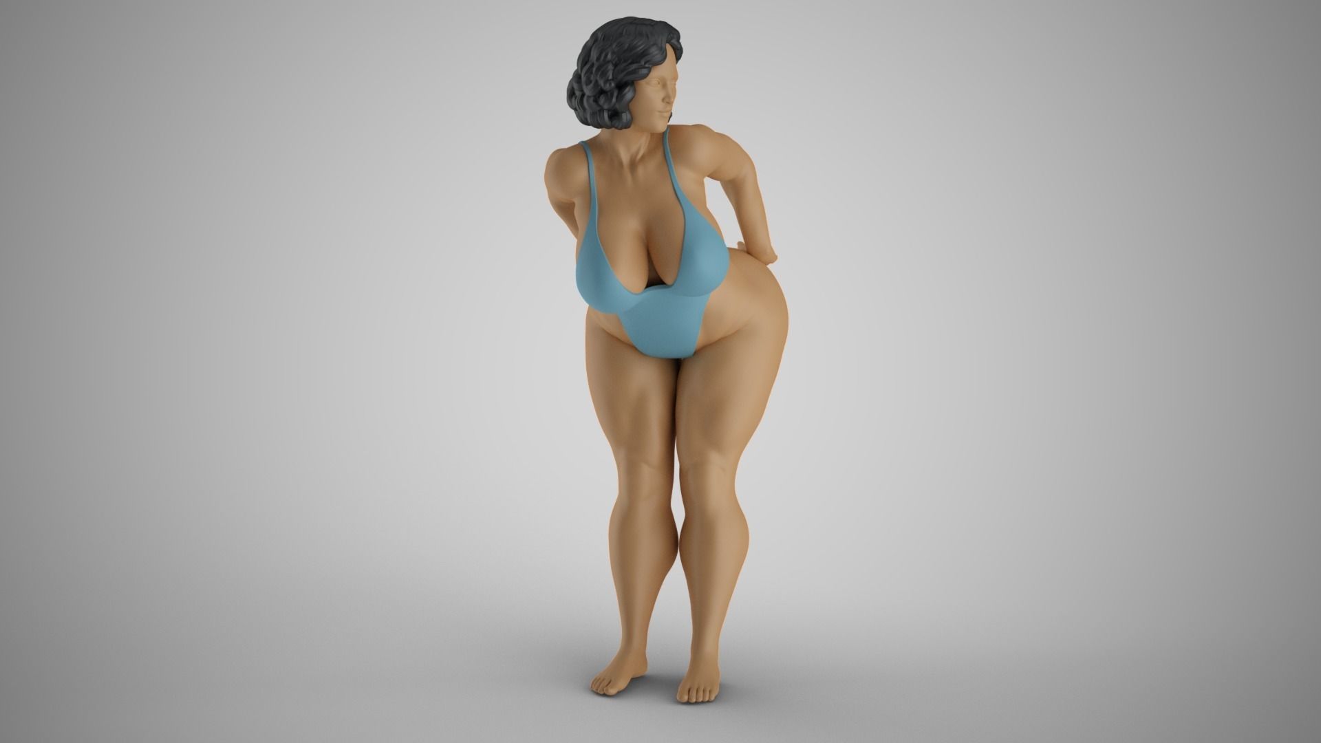Playful Woman 3D print model_4