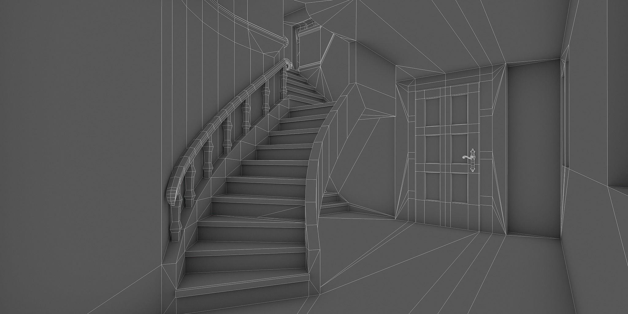 Half-timbered house from the 18th CENTURY with rooms Low-poly 3D model_20