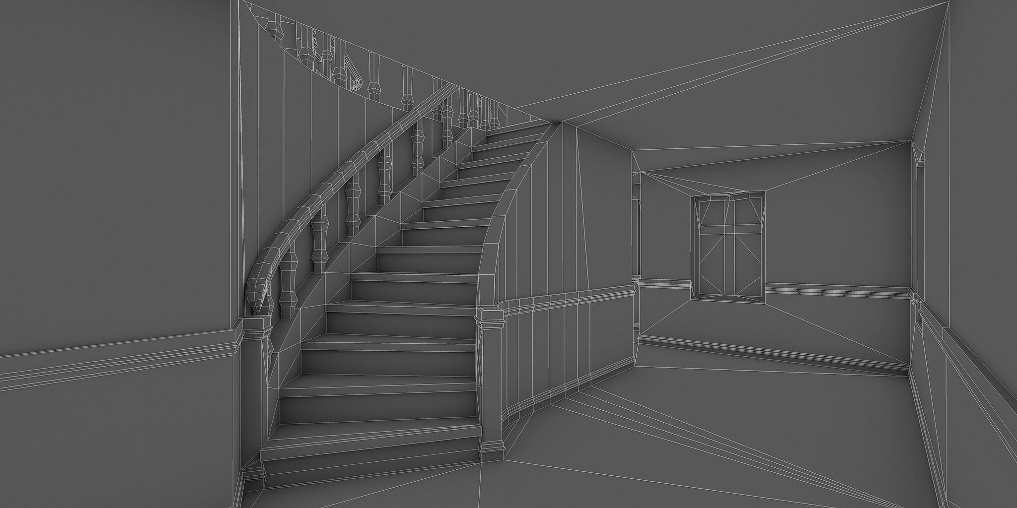 Half-timbered house from the 18th CENTURY with rooms Low-poly 3D model_24