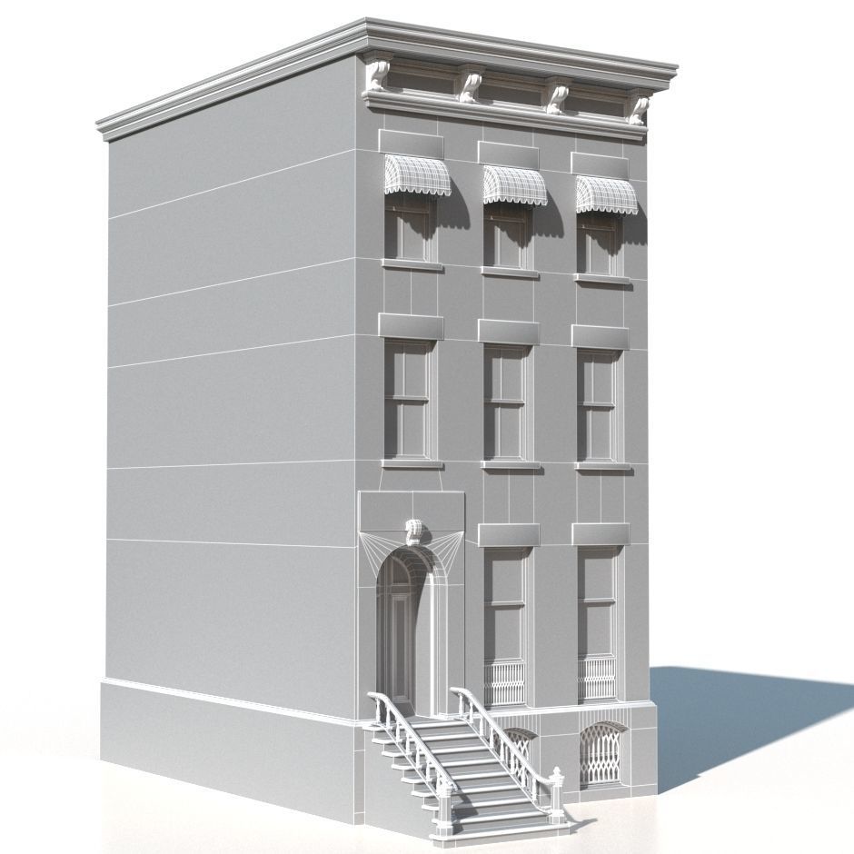 New York Brownstone townhouse 3D model_5