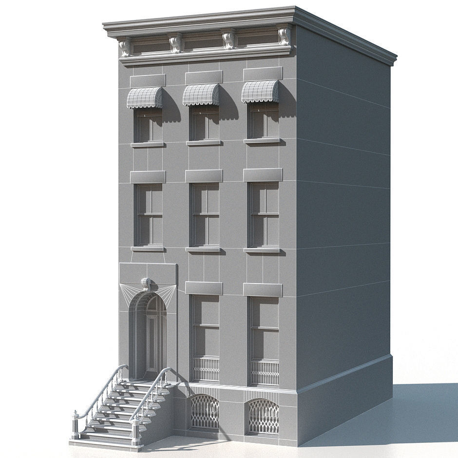 New York Brownstone townhouse 3D model_1