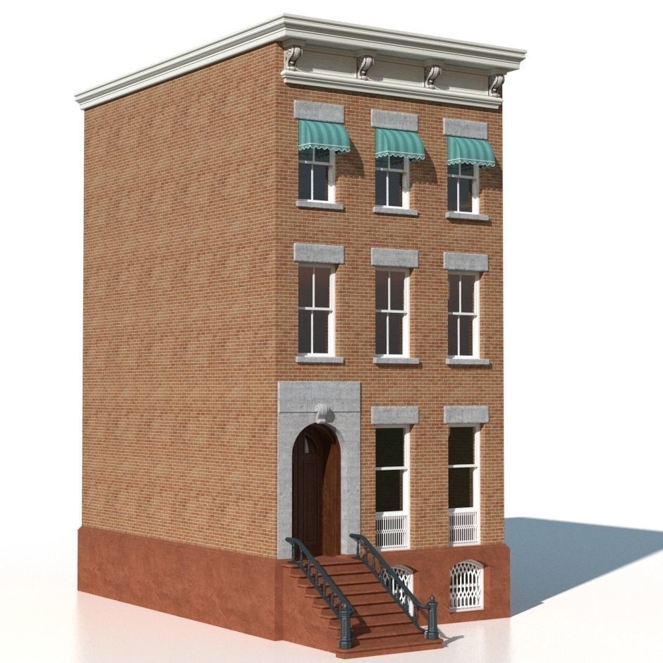 New York Brownstone townhouse 3D model_4