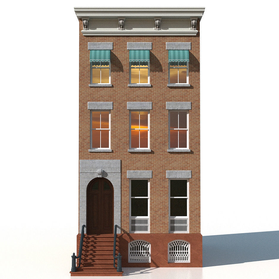 New York Brownstone townhouse 3D model_2