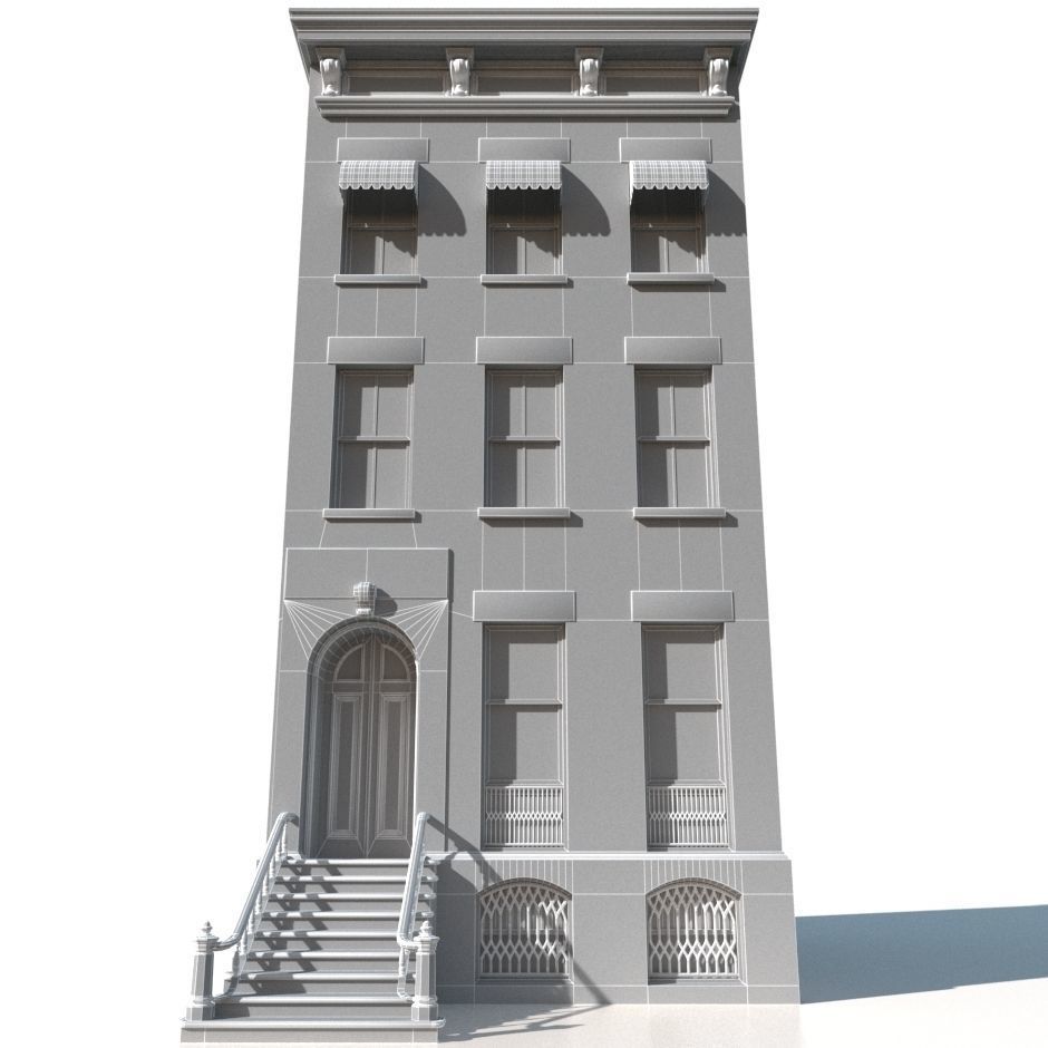 New York Brownstone townhouse 3D model_7