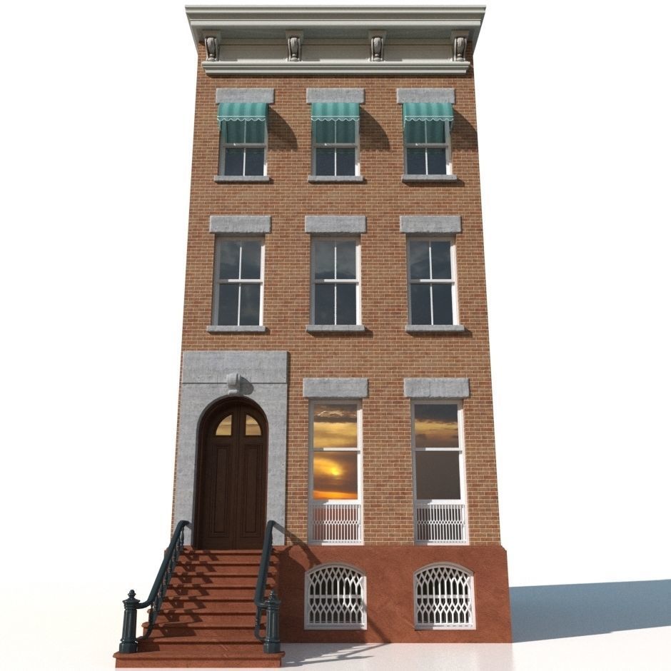 New York Brownstone townhouse 3D model_6