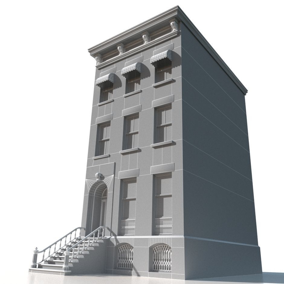 New York Brownstone townhouse 3D model_9