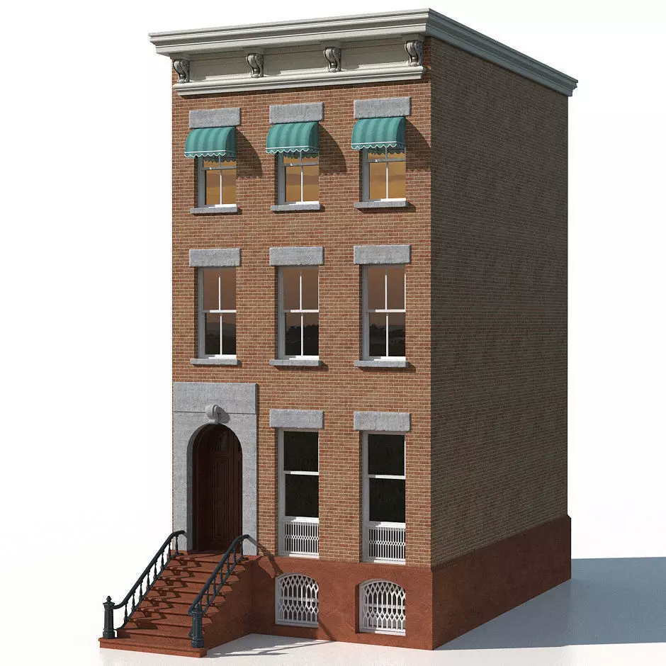 New York Brownstone townhouse 3D model_0