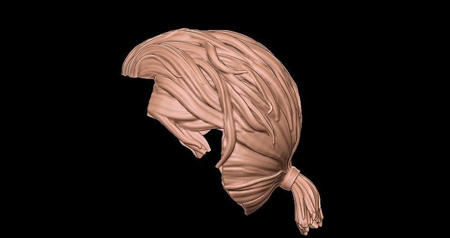 Hair ponytail 3D print model_9