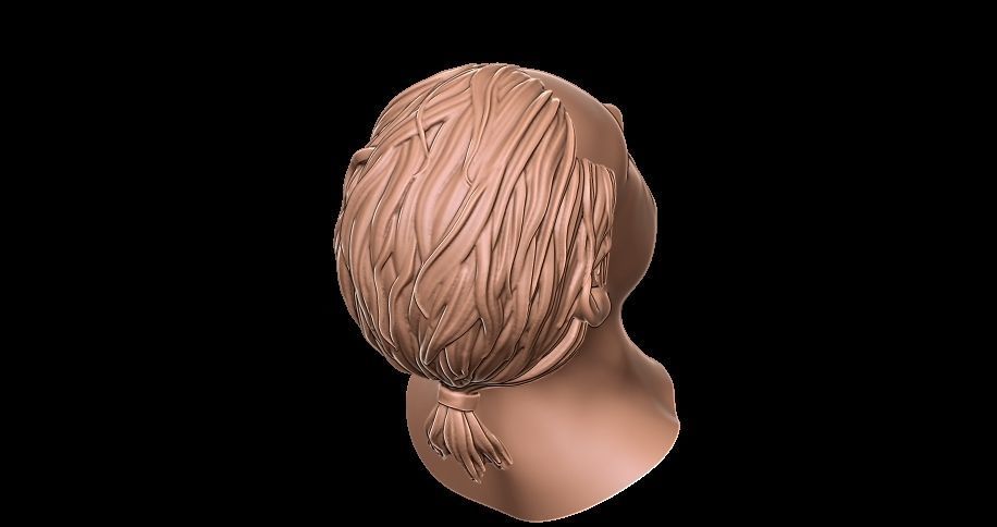 Hair ponytail 3D print model_6