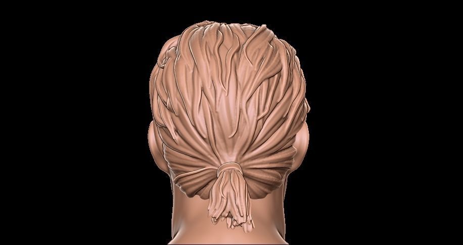 Hair ponytail 3D print model_4