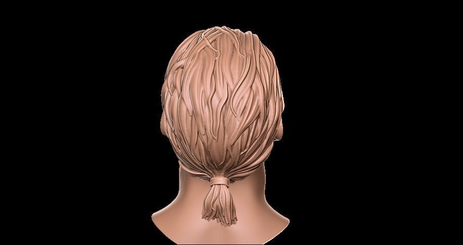 Hair ponytail 3D print model_5