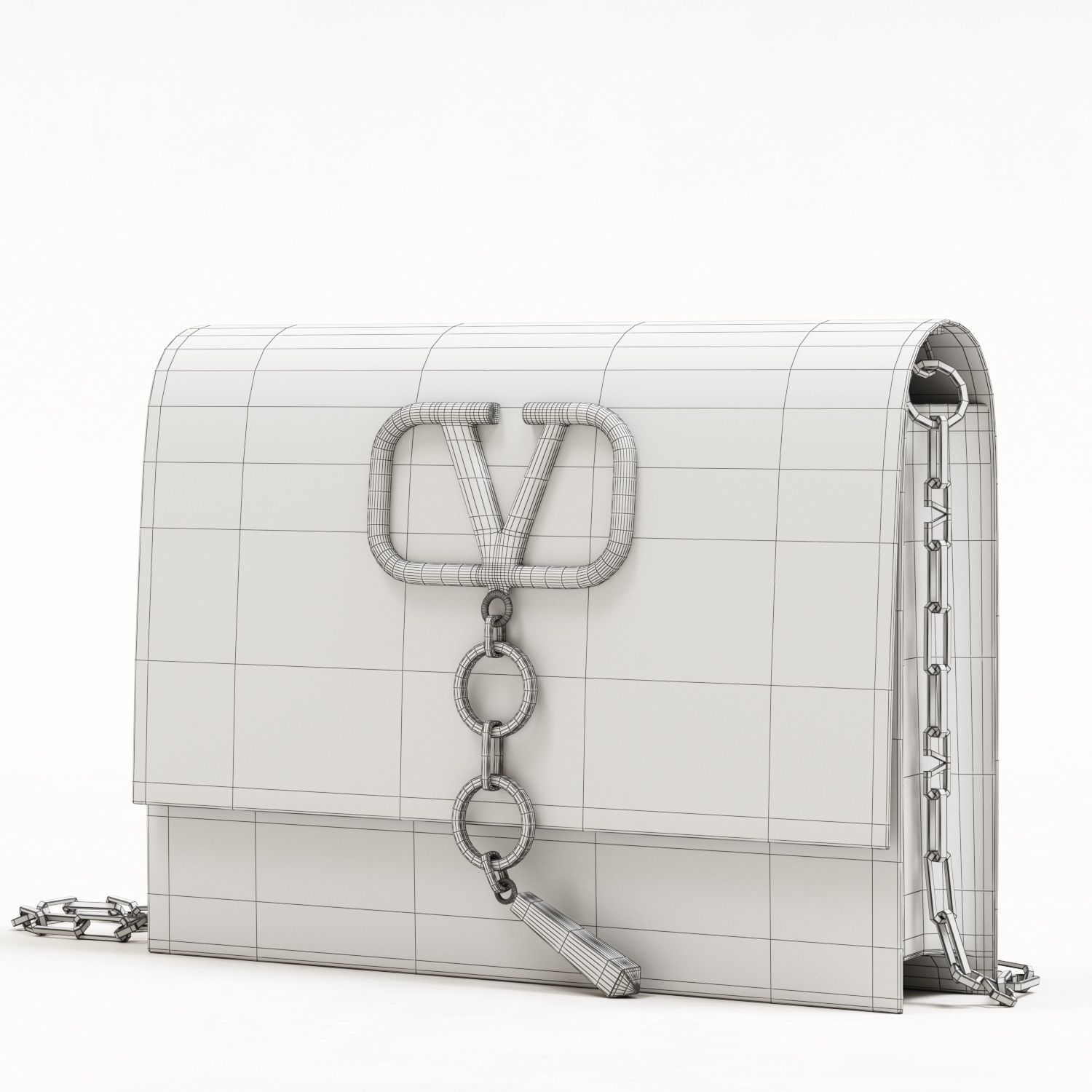 Valentino Small Vcase Smooth Calfskin Bag Low-poly 3D model_15
