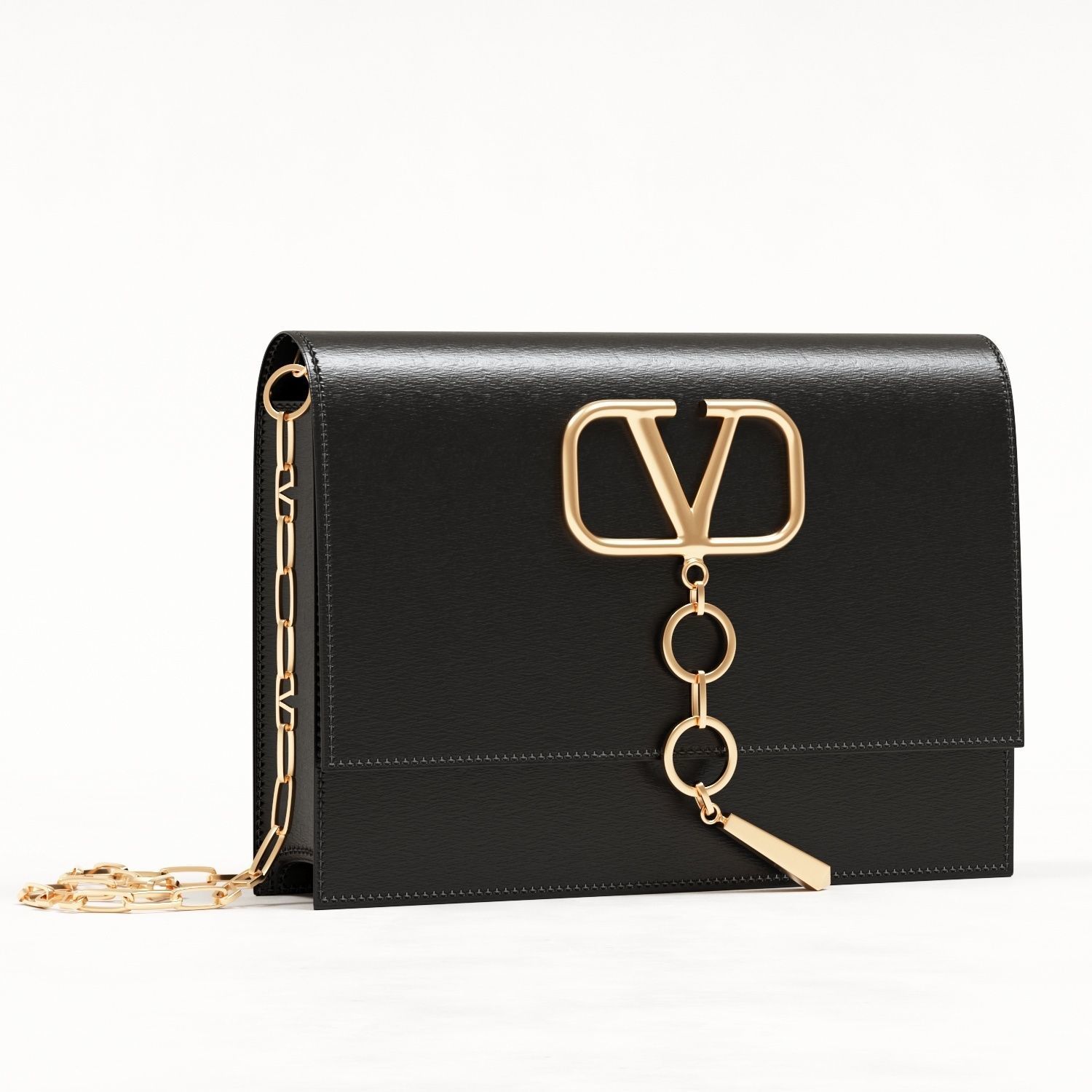 Valentino Small Vcase Smooth Calfskin Bag Low-poly 3D model_11