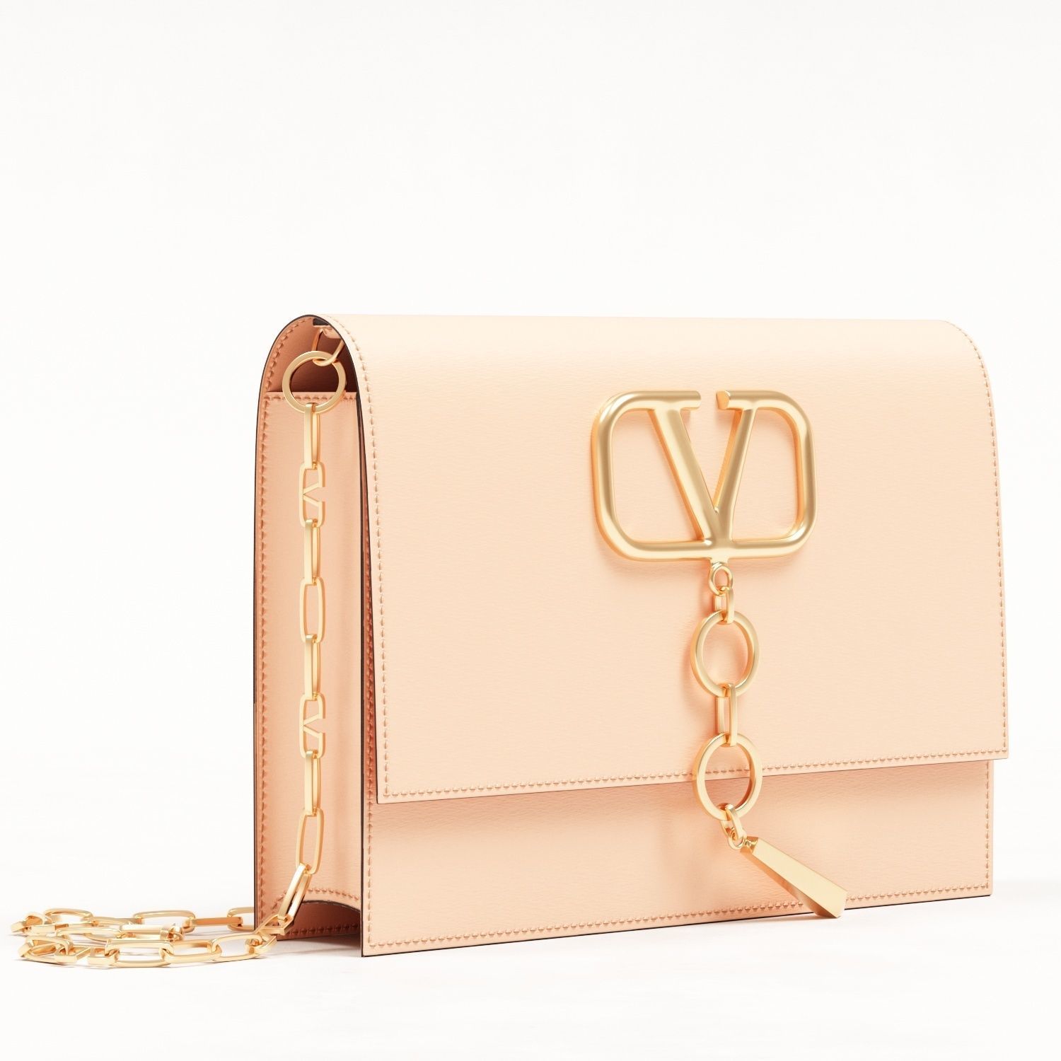 Valentino Small Vcase Smooth Calfskin Bag Low-poly 3D model_5