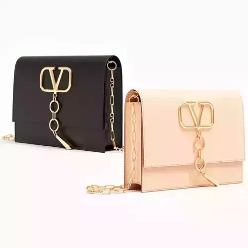 Valentino Small Vcase Smooth Calfskin Bag Low-poly 3D model