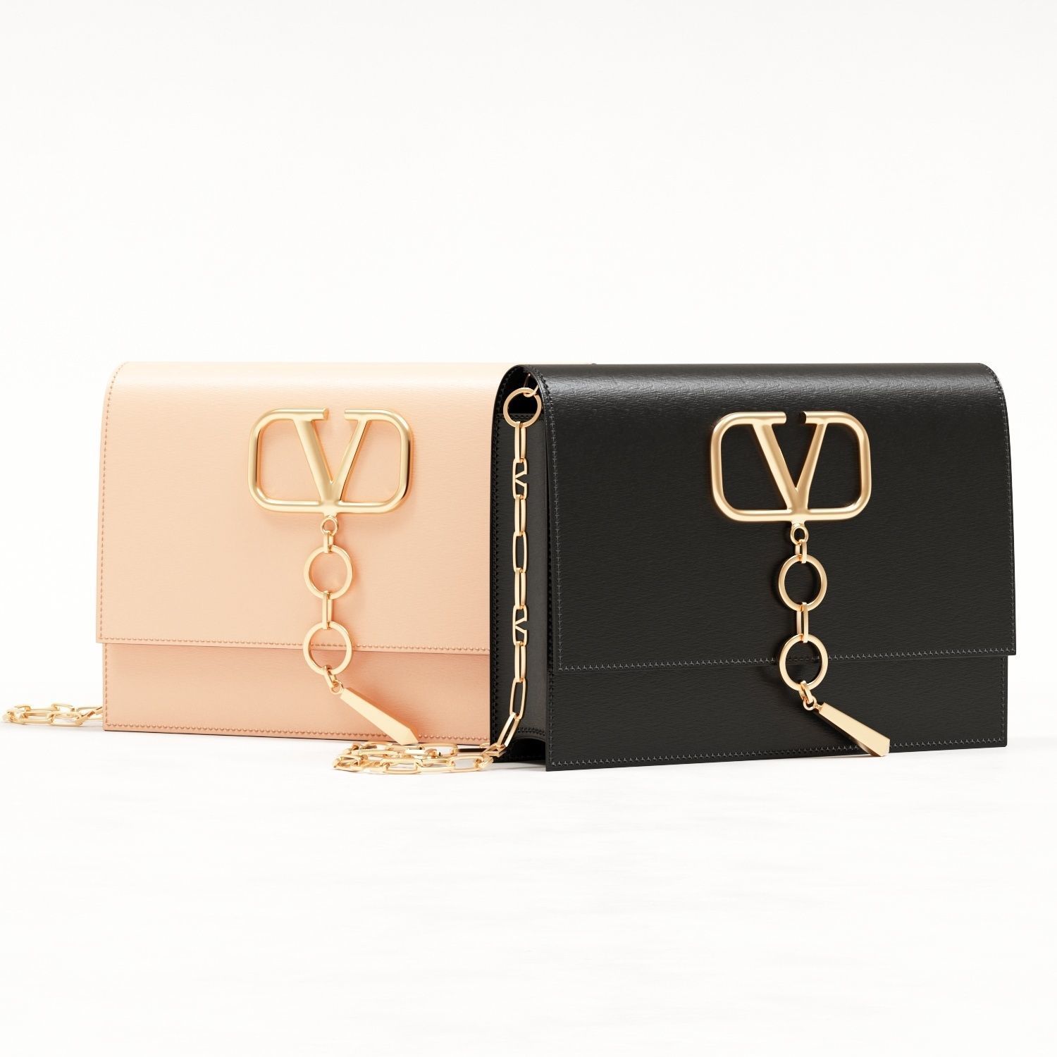 Valentino Small Vcase Smooth Calfskin Bag Low-poly 3D model_2