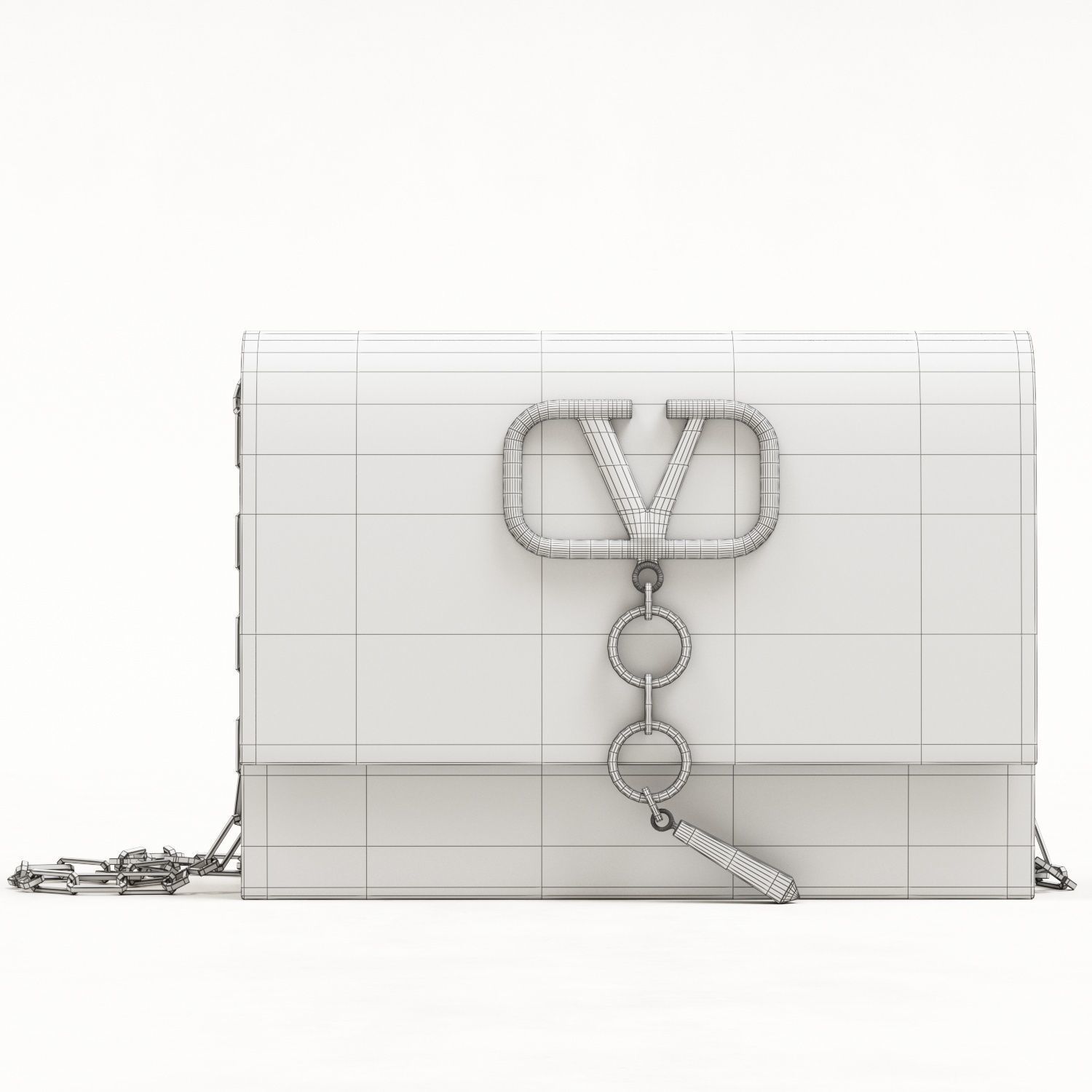 Valentino Small Vcase Smooth Calfskin Bag Low-poly 3D model_16