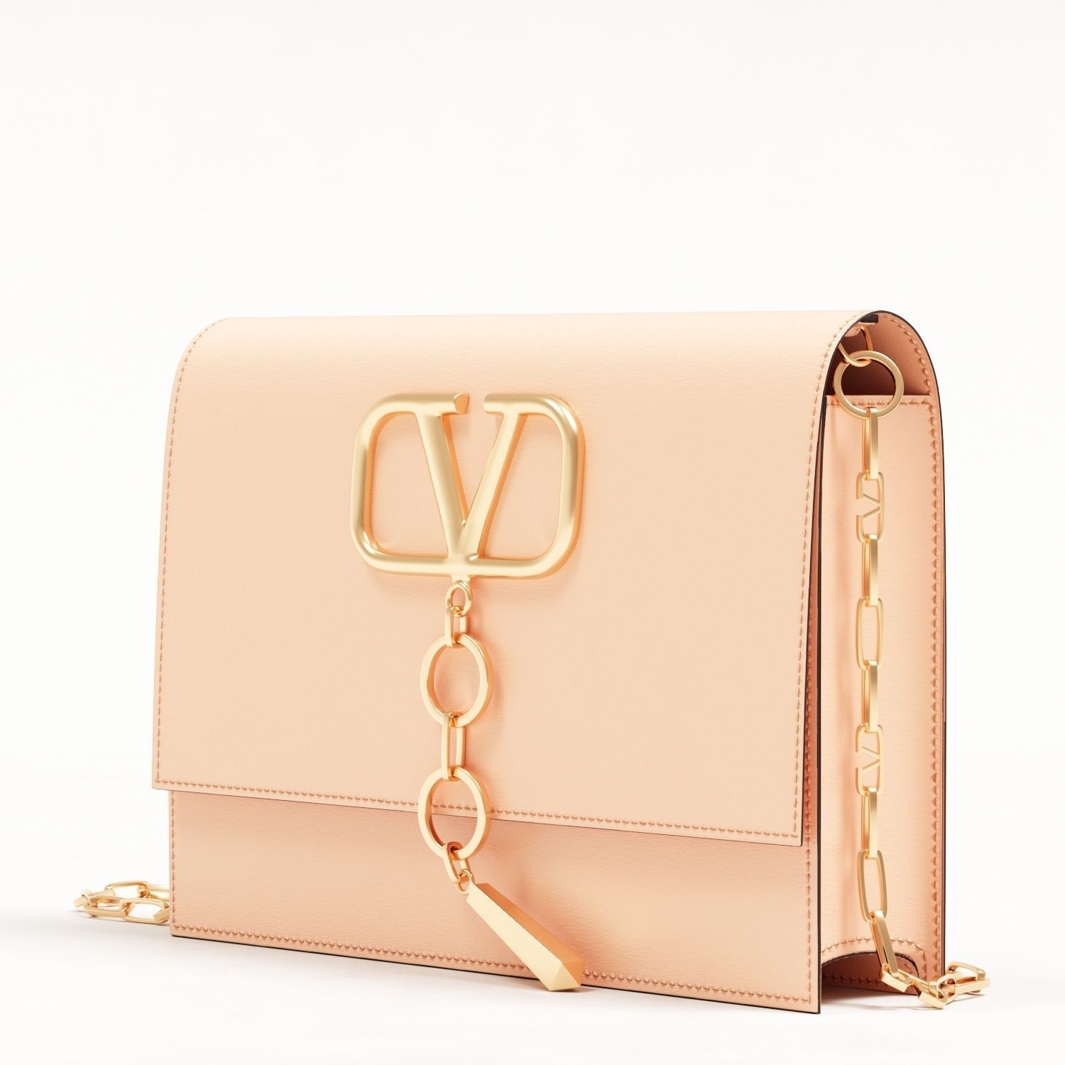Valentino Small Vcase Smooth Calfskin Bag Low-poly 3D model_3