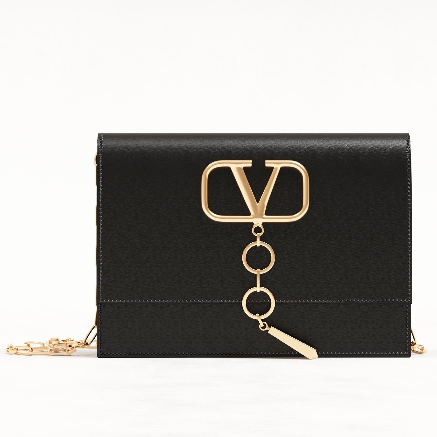 Valentino Small Vcase Smooth Calfskin Bag Low-poly 3D model_10