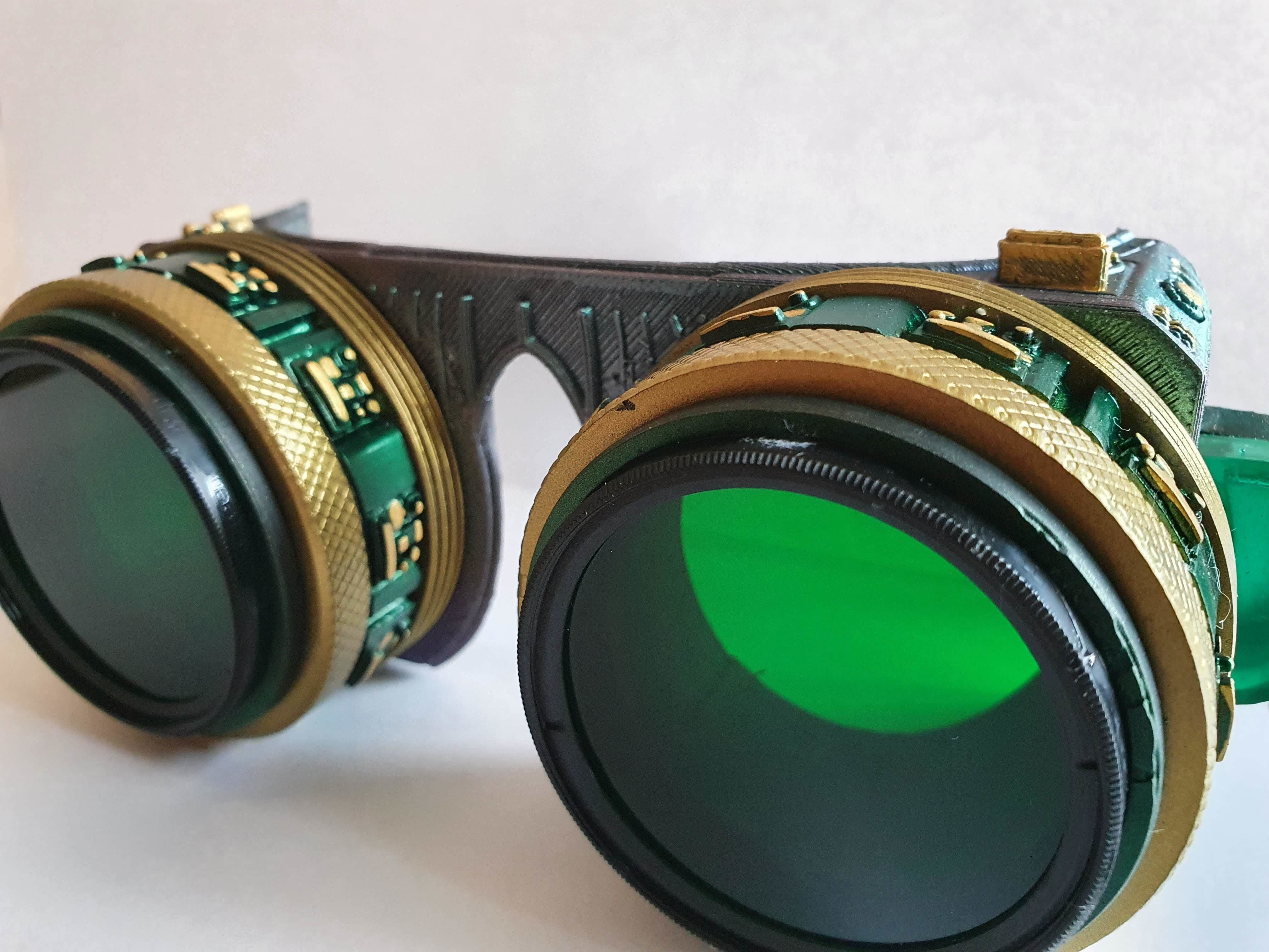 Steampunk Cyberpunk Goggles 3D print model_2