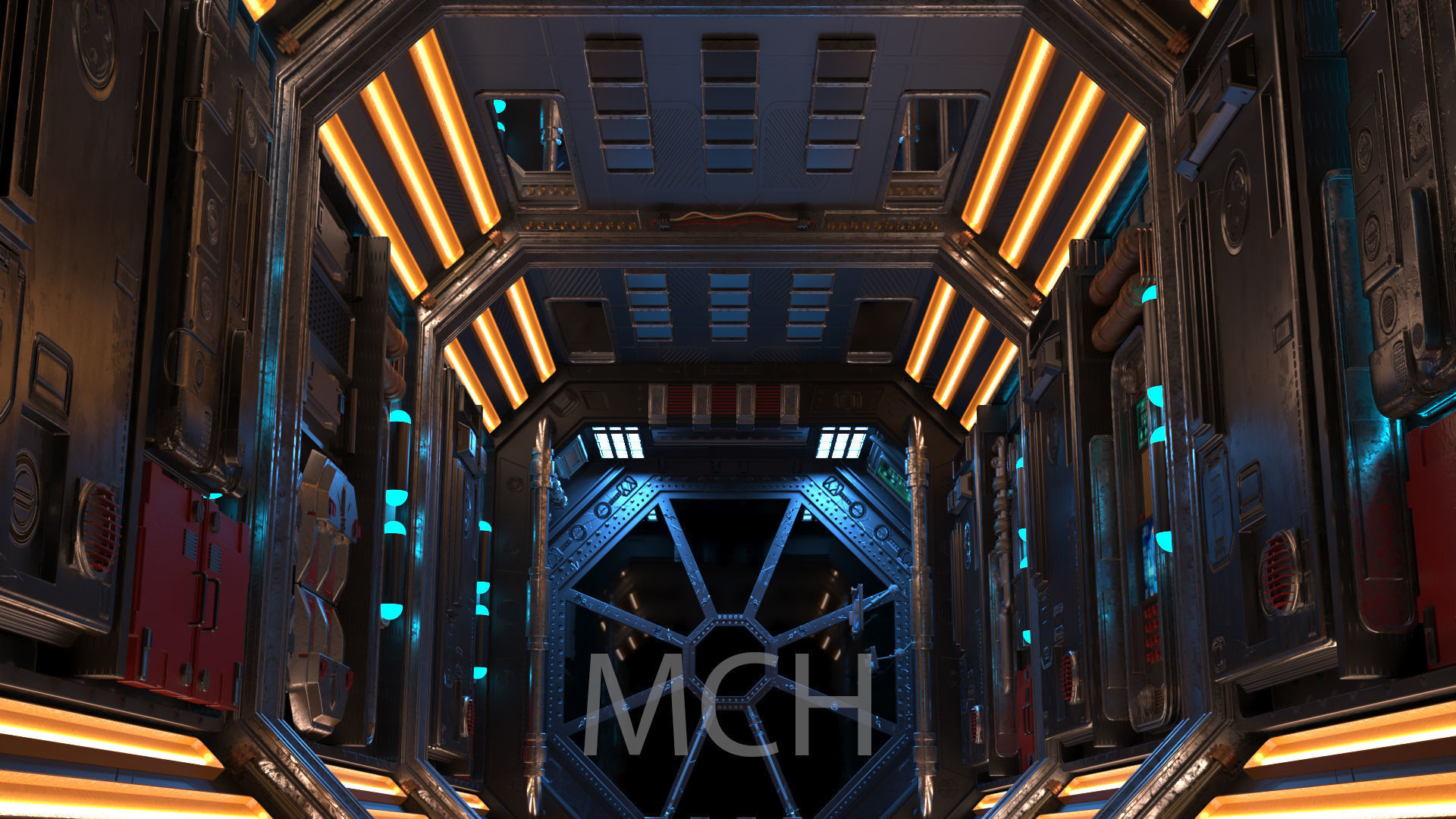 Scifi Corridor  3D model_5
