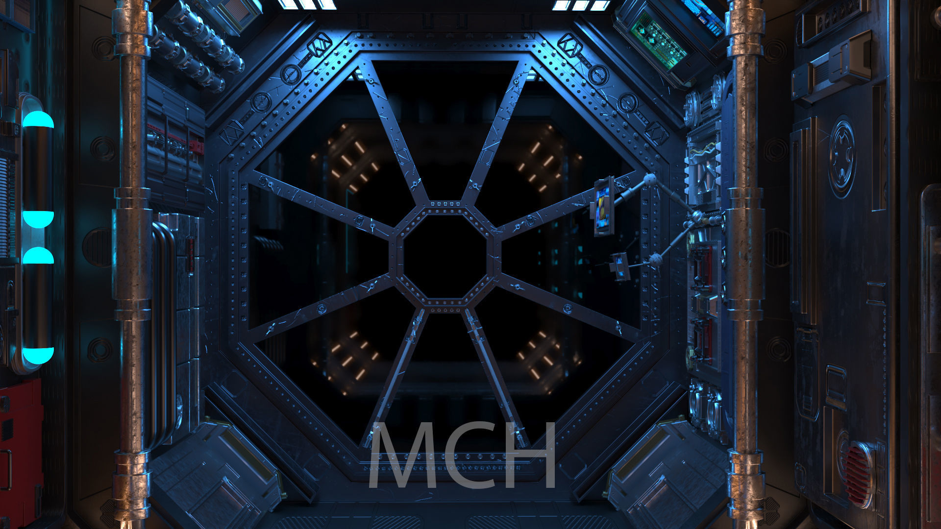 Scifi Corridor  3D model_9