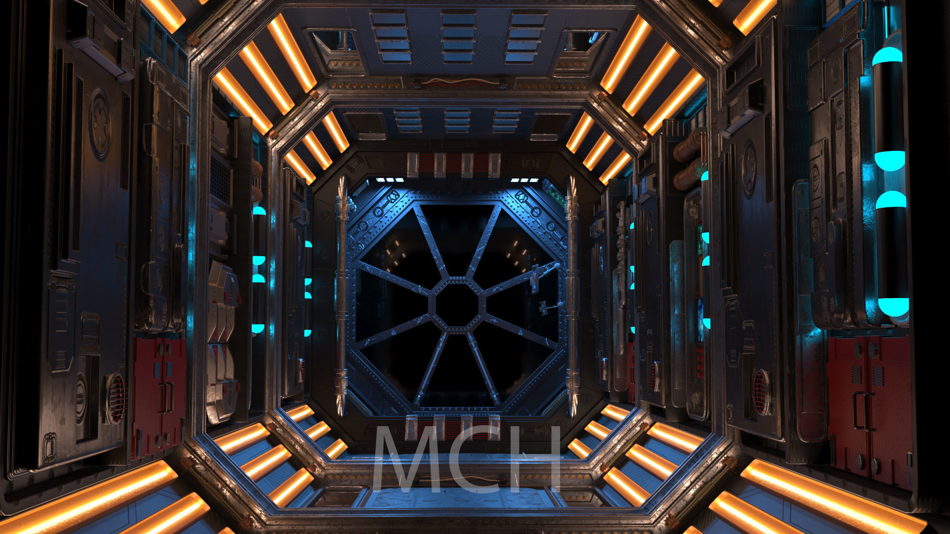 Scifi Corridor  3D model_10