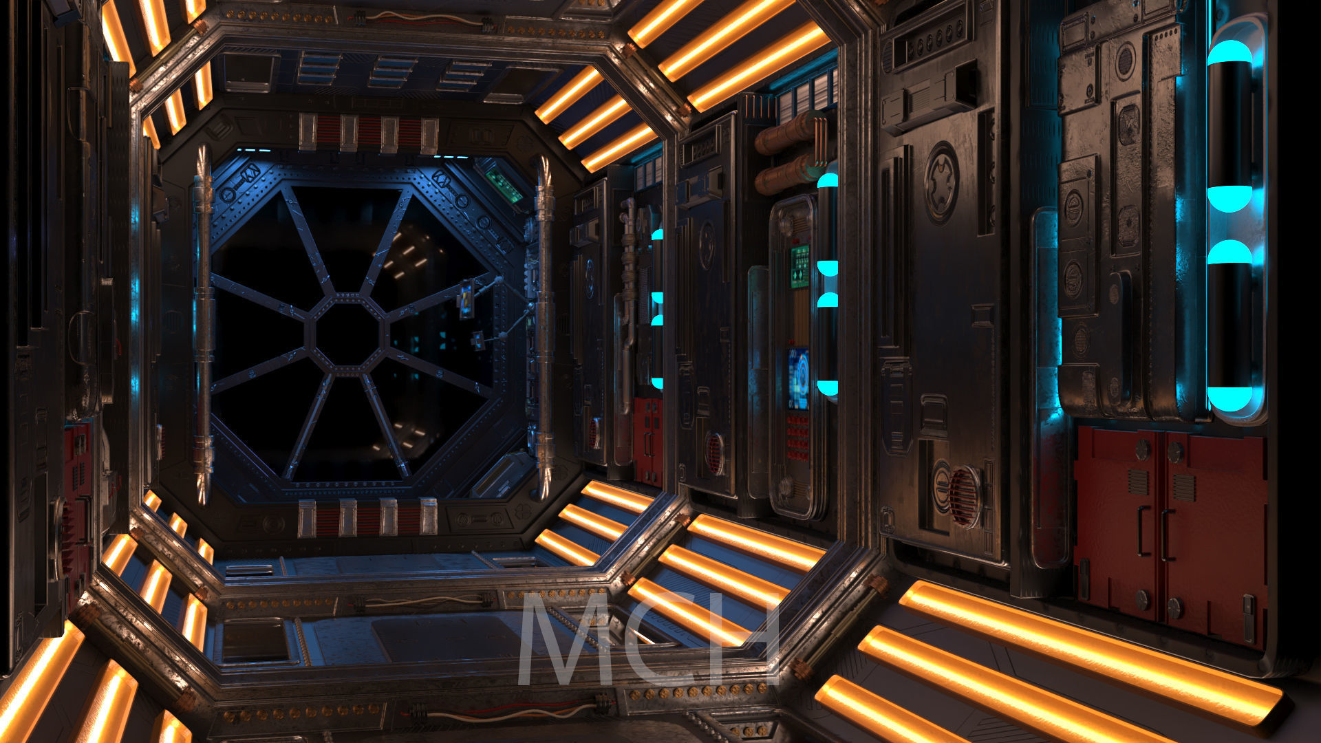Scifi Corridor  3D model_1
