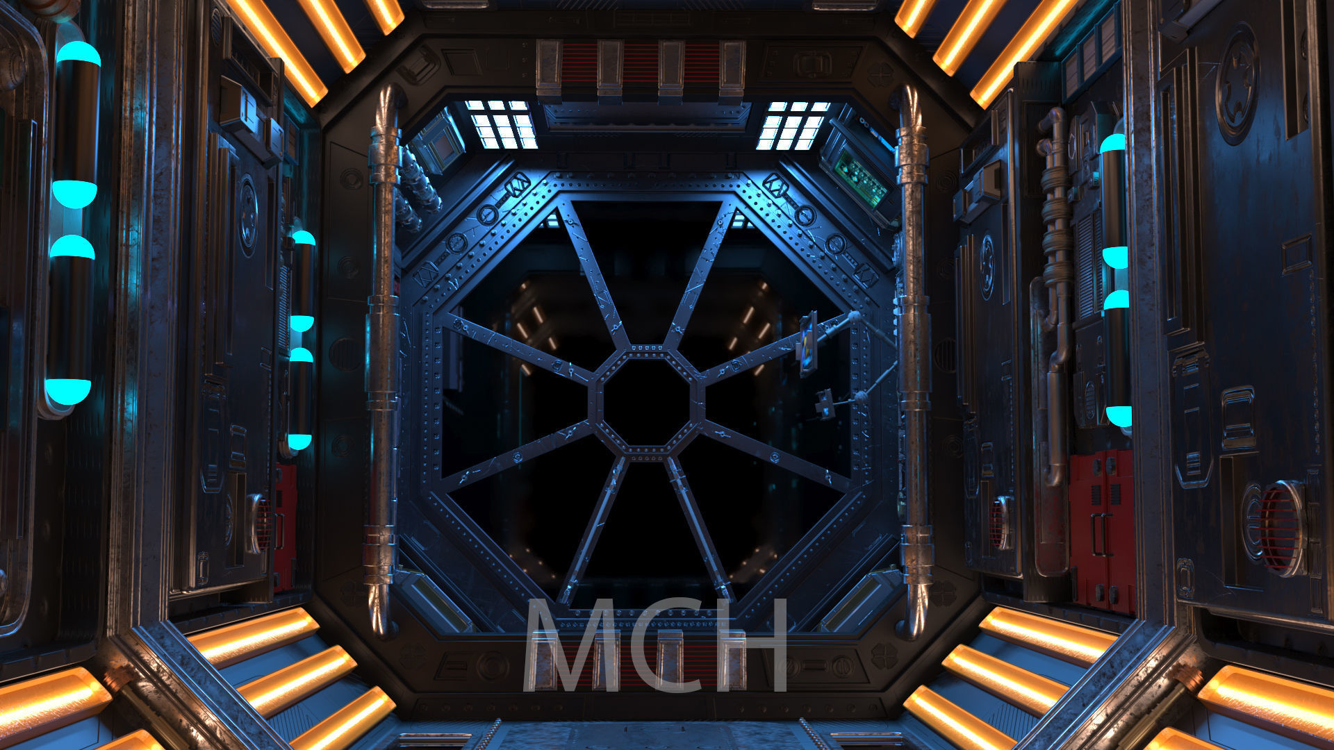 Scifi Corridor  3D model_8